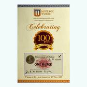 Buy One Rupee Note Online with Its History from Mintage World